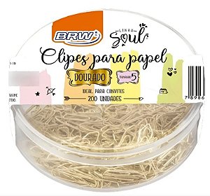 CLIPES PARA PAPEL TAM 5 - DOURADO - POTE C/200UN