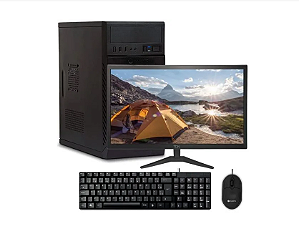 PC Completo Intel® Core™ i5, 8GB, SSD 240GB + Monitor Office 20" CN LED HD + Teclado Slim com Fio + Mouse Óptico com Fio USB