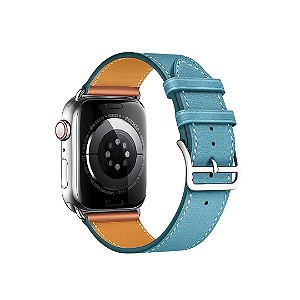 Pulseira para Apple Watch Couro Fecho Fivela Cor:Azul;Caixa:42/44/45/46/49mm