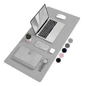 Desk Pad Portátil de Couro à Prova D’água 90x40 Cor:Cinza