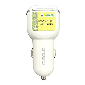 Fonte Veicular AlphaGold Com Duas Entradas USB 2.1A CJ02