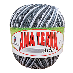 Barbante Ana Terra Arte Preto/ Branco 200 Gr Fio 6 - 220m