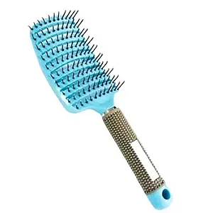 Pente Escova Curvada de Cabelos Desembaraçante Molhado Seco Antiestático Massage