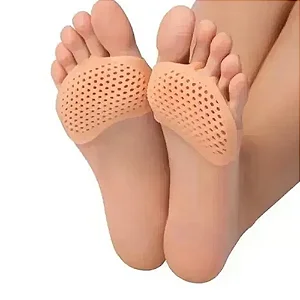 Par Meia Palmilha Ortopédica Protetor para os Pés Almofada Silicone Gel Tiptoe