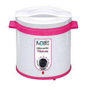 Termocera Aquecedor Cera Quente 1kg Sem Refil Titanio Mega Bell Rosa e Branco
