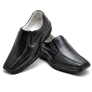Sapato Conforto Couro Masculino Preto