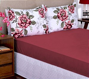 Jogo de cama Lençol Garden 03 peças Casal Queen Amapola