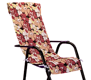 Capa de Cadeira Espreguiçadeira Floral Vermelha
