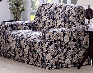 Capa de Sofá Adere Floral Preto 02 e 03 Lugares