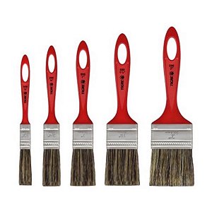Kit 5 Pincel Trincha Simples Esmalte Sintético e Tinta Óleo