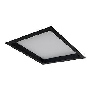 PLAFON EMBUTIR SLIM LED 24W 30X30CM 6500K PRETO
