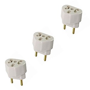 Adaptador Bob Love Tomadas 10a/20a kit com 3 unidades