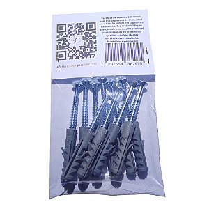 Parafuso Madeira 3,8x40 com Bucha de 6mm de 10 Unidades