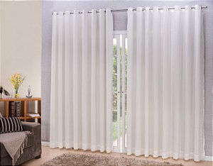 Cortina Microfibra com linho 4,00x2,80 Para Varão Simples Cor:Chumbo