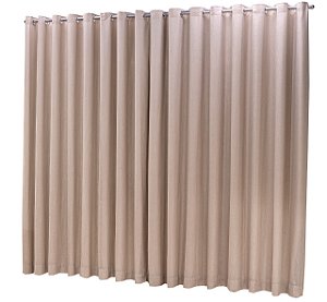 Cortina Microfibra com linho 4,00x2,30 Para Varão Simples Cor:Avelã