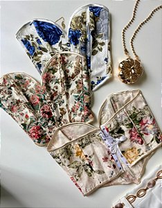 Cropped Corset Estampado com Decote Coração Andreia Ref. 1860
