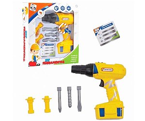 Kit Furadeira Elétrica Infantil Ferramentas