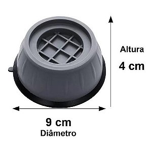 Kit 04 Suporte Pé Nivelador Anti-Ruído Máquina de Lavar M