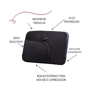 Capa Para Notebook Com Bolso Tipo Maleta