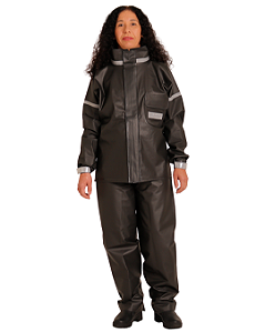 Conjunto Impermeável Motoqueira Feminino - Jaqueta + Calça - Cinza