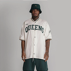 Camisa Baseball Jarsey Prison Queens Off White Bordada - Off White