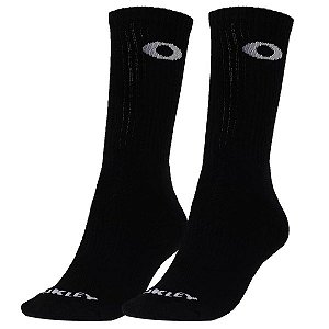 Kit Meia Oakley Cano Alto Essential Crew Sock Masculina - Preta