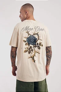 Camiseta Regular Costas Rosa Espinhos Bege Nevoeiro