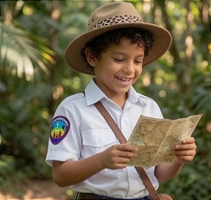 Camisa Uniforme Infantil Aventureiros a Pronta entrega