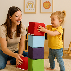 Dadinho de Espuma Colorido 15x15 cm – Brinquedo Educativo e Sensorial para Desenvolvimento Infantil