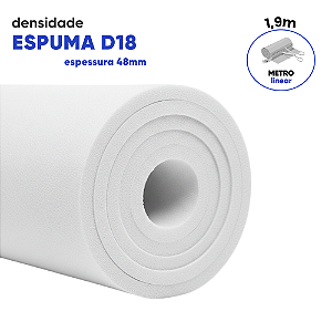 Espuma Laminada D18 – 48mm / 28mm / 18mm / 6mm – 1 Metro | Tapeçaria, Estofados e Artesanato