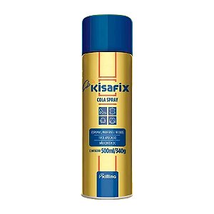 Cola de Contato Spray Kisafix 500ml – Adesivo de Alta Performance para Espumas, Tecidos, Laminados e MDF