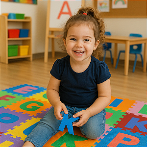 EVA Tapetes Alfabeto Grande 32 x 32 x 7mm (26 Peças) – Piso Educativo e Divertido para Crianças