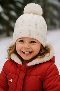 Gorro Inverno Pompom Branco Menina Kukiê