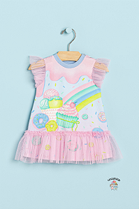 Vestido Bebê Doces Babado Tule Mon Sucre