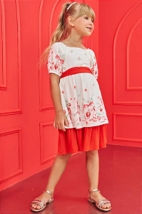 Vestido Infantil Visco Twill Estampado Infanti