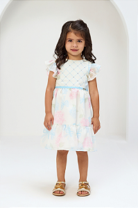 Vestido Infantil Estampado Bambollina Manga Curta