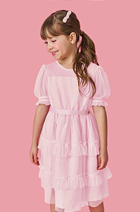 Vestido Infantil Princesa Rosa Kukiê