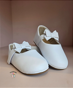 Sapatilha com Laço Bebê Branca Shoes Baby