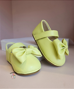 Sapatilha com Laço Bebê Verde Lemon Shoes Baby