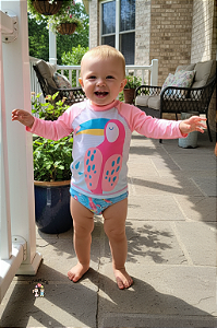 Conjunto Praia Infantil Menina Tucano UV50+ Tip Top