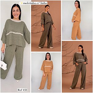 conj moletinho costura externa camel  G (433)