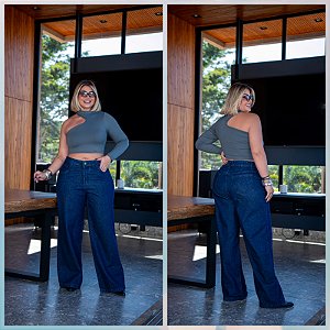 calça wid leg jeans 56