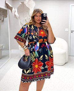 Vestido amarração busto  g
