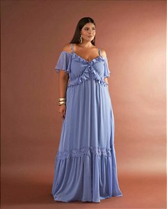 vestido longo pretty azul 42