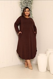 vestido loongo bolso marrom 60