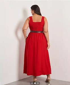 vestido barel vermelho 46