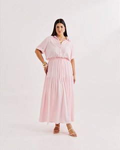 vestido midi work summer rosa 44