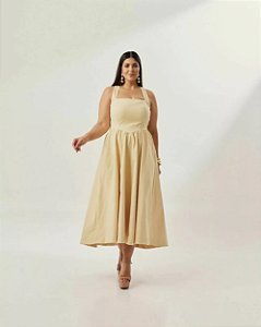 \vestido midi monaco amarelo 48