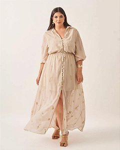 Vestido cibele bege 44