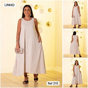 vestido linho 215 m